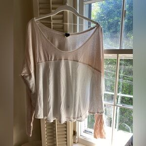 Free people white long sleeve top